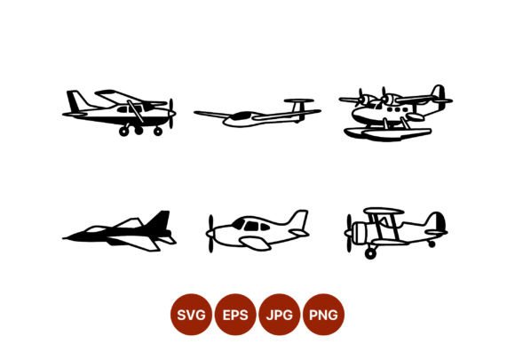 Black and White Airplane Vector Line Art Graphics Review