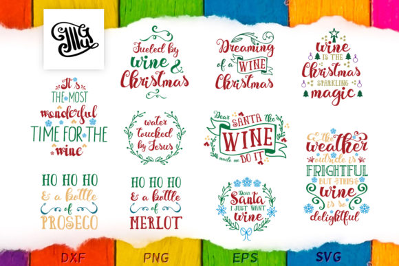 Christmas Wine Quotes Bundle: Perfect for Creative Crafts