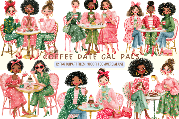 Coffee Date Gal Pals Clipart: An Embroidery Review