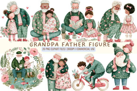 Grandpa Father Figure Cliparts: Graphics & Illustrations