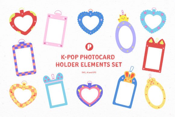 K-Pop Photocard Holder Graphics & Illustrations Set