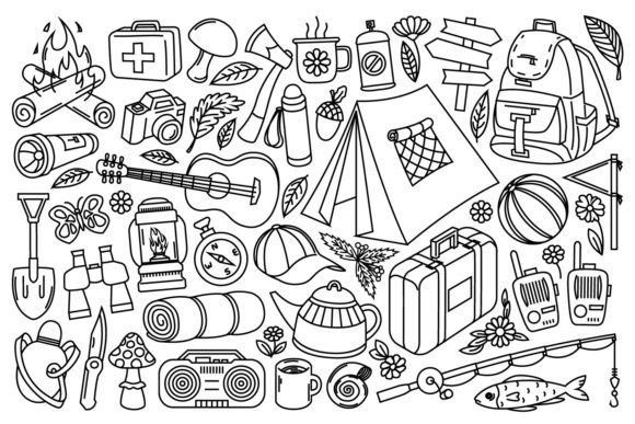 Line Art Camping Set: Graphics & Illustrations Review