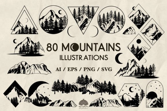 Mountains SVG PNG EPS Graphics & Illustrations Review