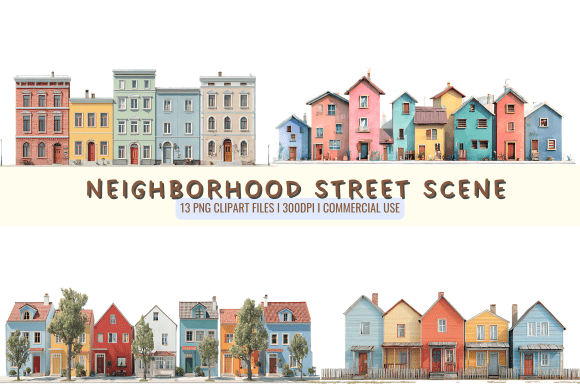 Neighborhood Street Cliparts: Graphics & Illustrations Review