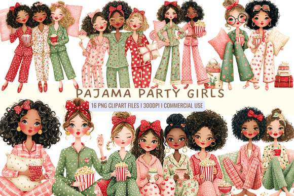 Pajama Party Girls Clipart: Graphics & Illustrations Review
