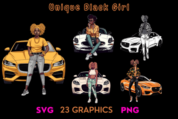 Unique Black Girl Graphics: Illustrations for Brand Identity