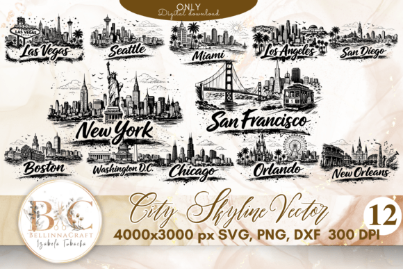 USA City Skyline Vector Set: Graphics & Illustrations Review