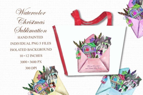 Watercolor Christmas Sublimation PNG Graphics Review