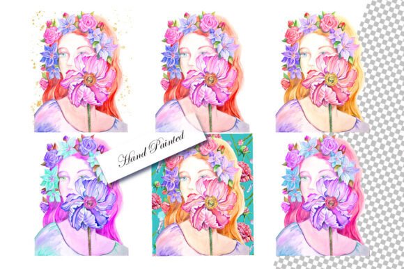 Watercolor Girl Sublimation PNG: Graphics & Illustrations