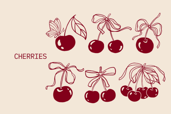 Whimsical Coquette Cherry Graphics & Illustrations